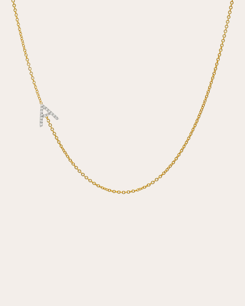 Diamond & 14k Gold Asymmetric Initial Necklace